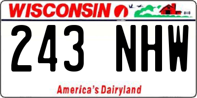 WI license plate 243NHW