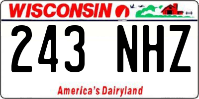WI license plate 243NHZ