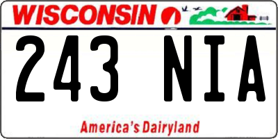 WI license plate 243NIA
