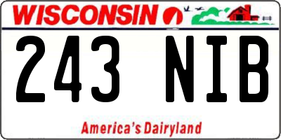 WI license plate 243NIB