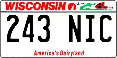 WI license plate 243NIC