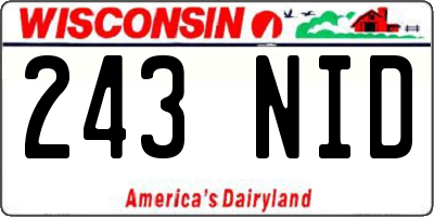 WI license plate 243NID