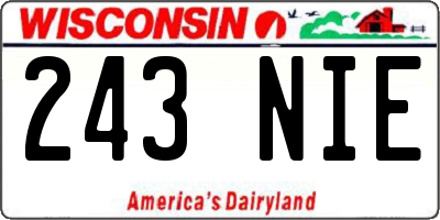WI license plate 243NIE