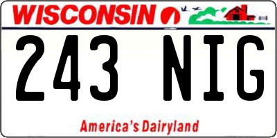 WI license plate 243NIG