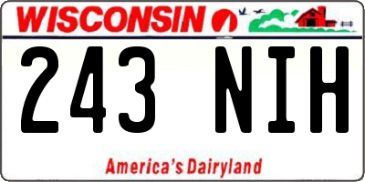 WI license plate 243NIH