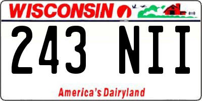 WI license plate 243NII