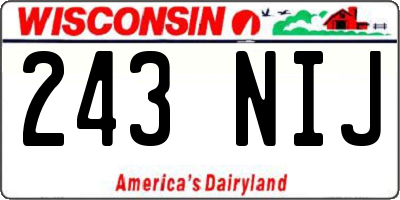 WI license plate 243NIJ
