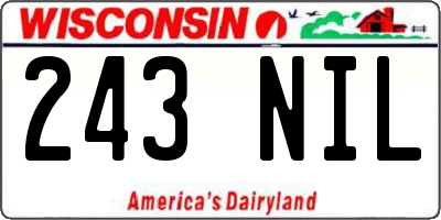 WI license plate 243NIL