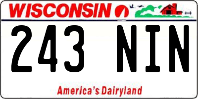 WI license plate 243NIN