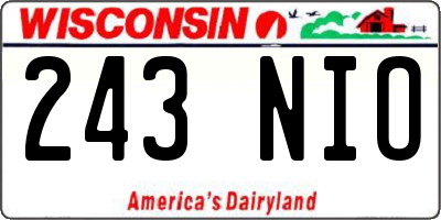 WI license plate 243NIO