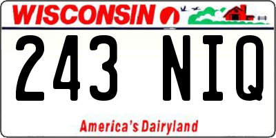 WI license plate 243NIQ