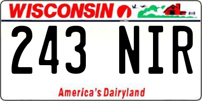 WI license plate 243NIR