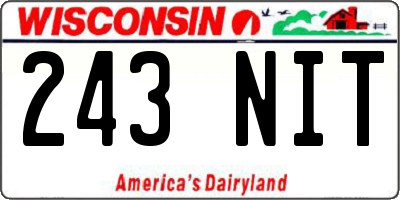 WI license plate 243NIT