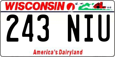 WI license plate 243NIU