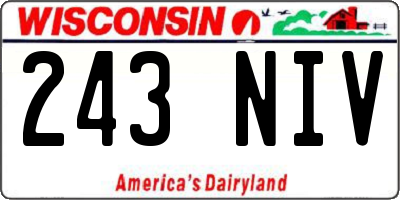 WI license plate 243NIV
