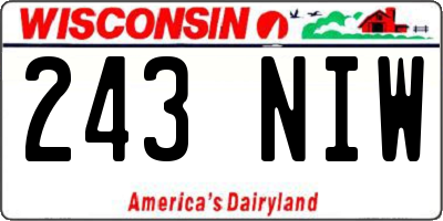 WI license plate 243NIW