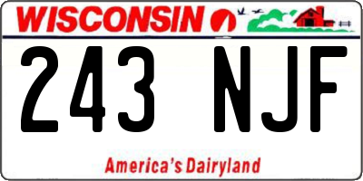 WI license plate 243NJF