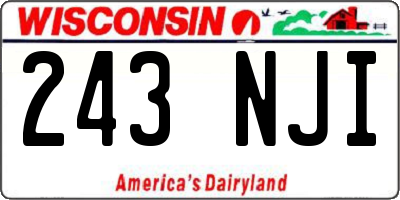 WI license plate 243NJI