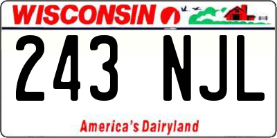 WI license plate 243NJL