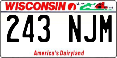 WI license plate 243NJM