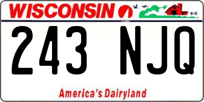WI license plate 243NJQ
