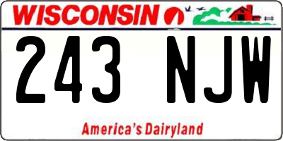WI license plate 243NJW