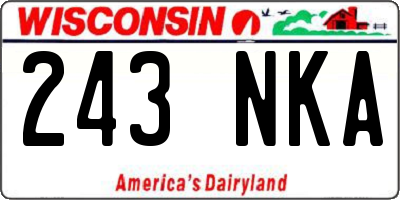 WI license plate 243NKA