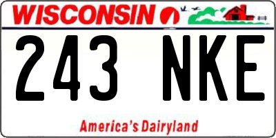 WI license plate 243NKE