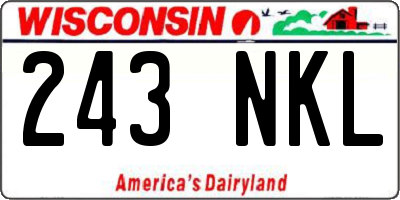 WI license plate 243NKL