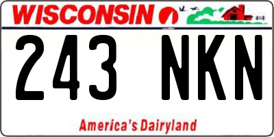 WI license plate 243NKN