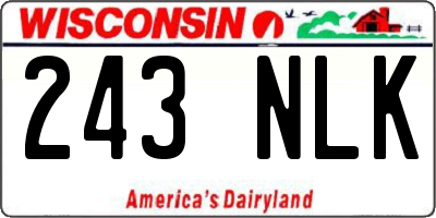 WI license plate 243NLK