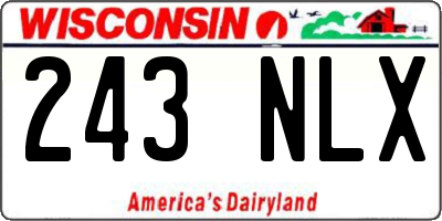 WI license plate 243NLX