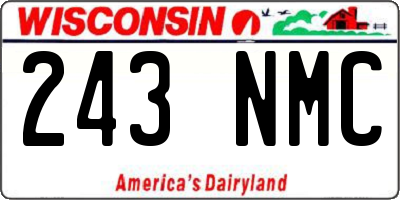 WI license plate 243NMC