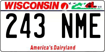 WI license plate 243NME