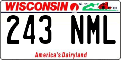 WI license plate 243NML