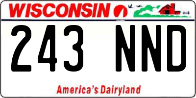 WI license plate 243NND