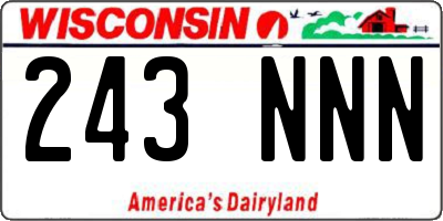 WI license plate 243NNN