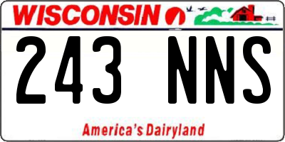 WI license plate 243NNS