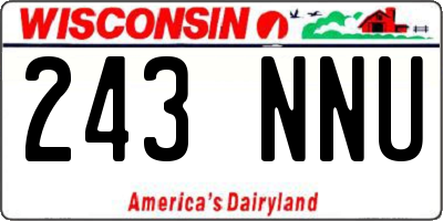 WI license plate 243NNU