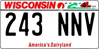 WI license plate 243NNV