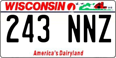 WI license plate 243NNZ