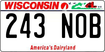 WI license plate 243NOB