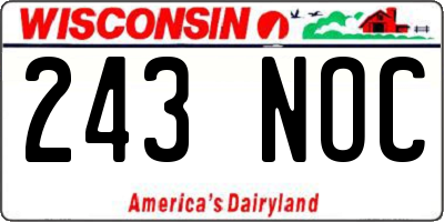 WI license plate 243NOC