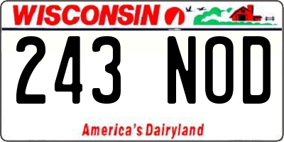 WI license plate 243NOD