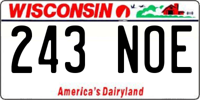 WI license plate 243NOE