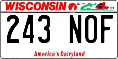 WI license plate 243NOF