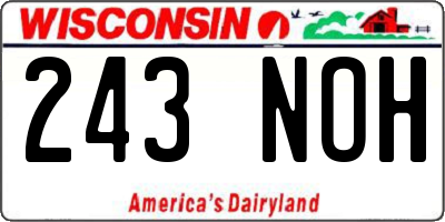 WI license plate 243NOH
