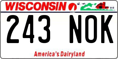 WI license plate 243NOK