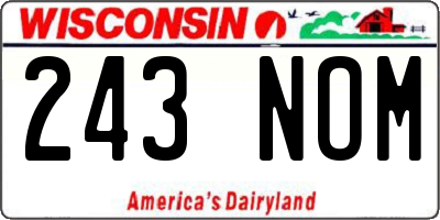WI license plate 243NOM