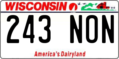 WI license plate 243NON